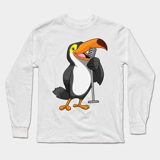 Toucan at Music with Microphone Long Sleeve T-Shirt